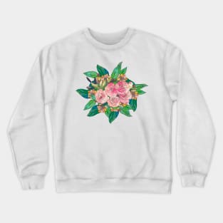 Girly Pink Watercolor Floral Hand Paint Crewneck Sweatshirt